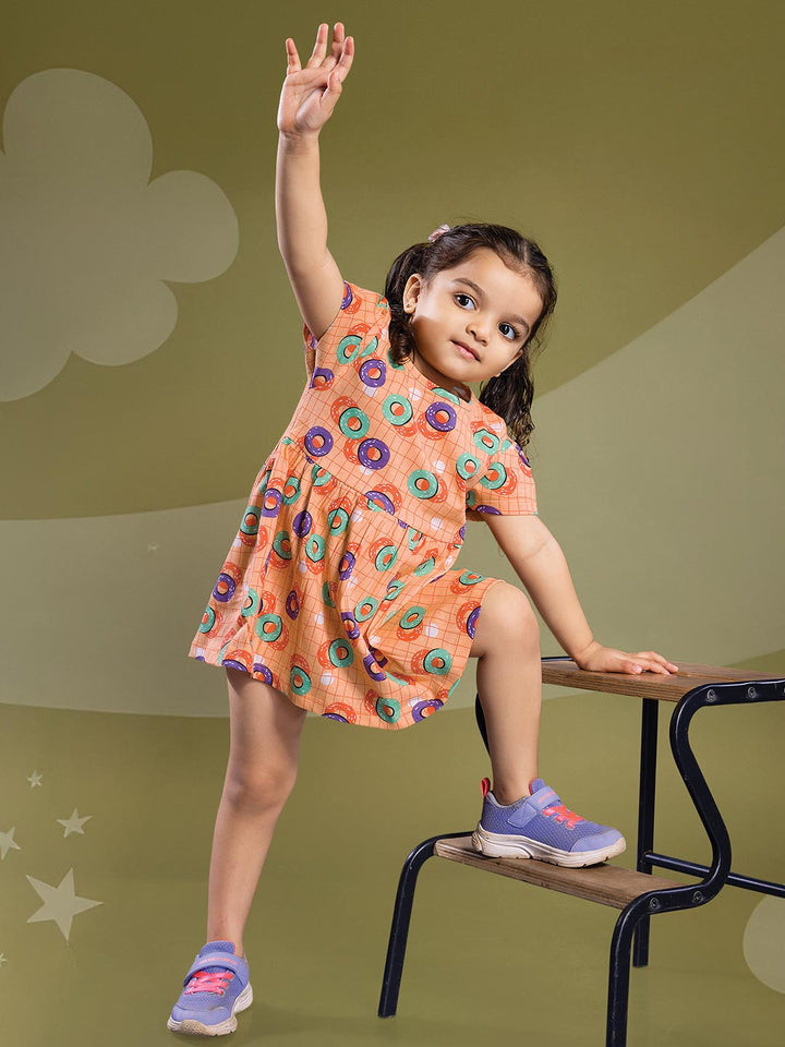 wonder girl munna munni frock for baby girls color coral