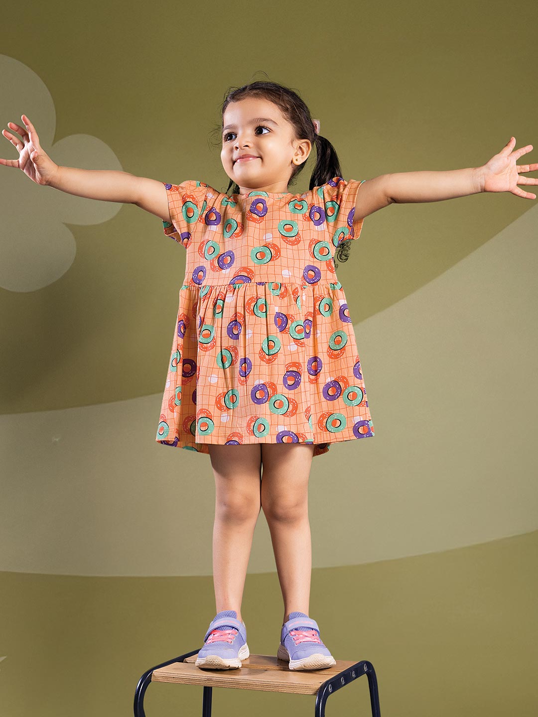 wonder girl munna munni frock for baby girls color coral