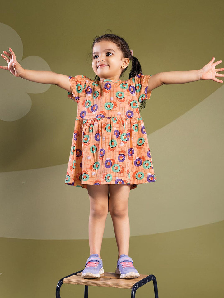 wonder girl munna munni frock for baby girls color coral