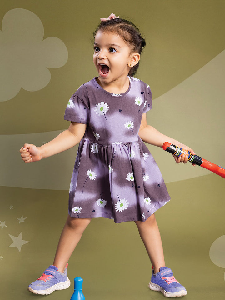 wonder girl munna munni frock for baby girls color old lavender