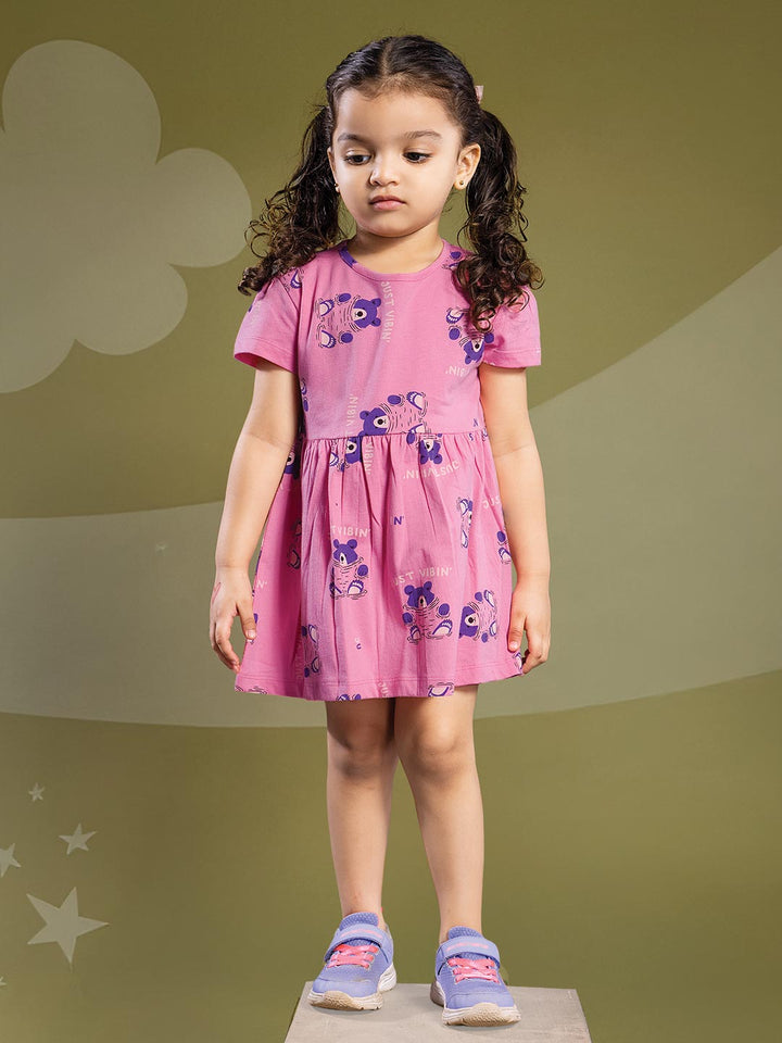 wonder girl munna munni frock for baby girls color rosy pink