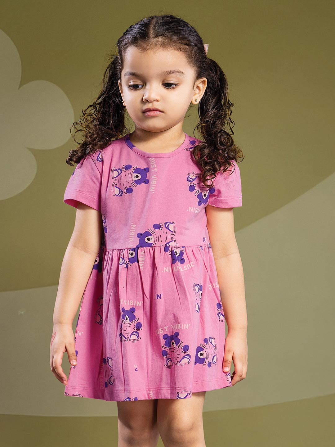 wonder girl munna munni frock for baby girls color rosy pink