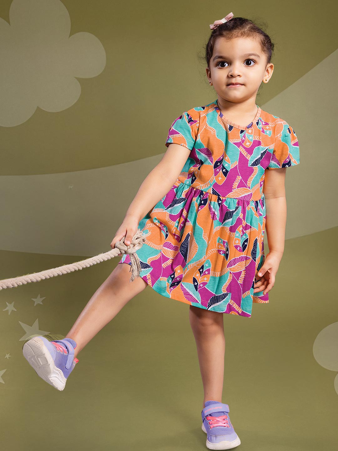 wonder girl munna munni frock for baby girls color shocking orange