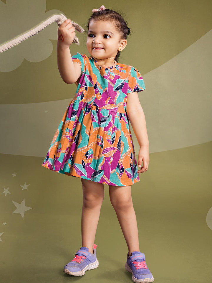wonder girl munna munni frock for baby girls color shocking orange