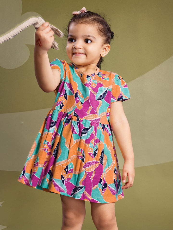 wonder girl munna munni frock for baby girls color shocking orange