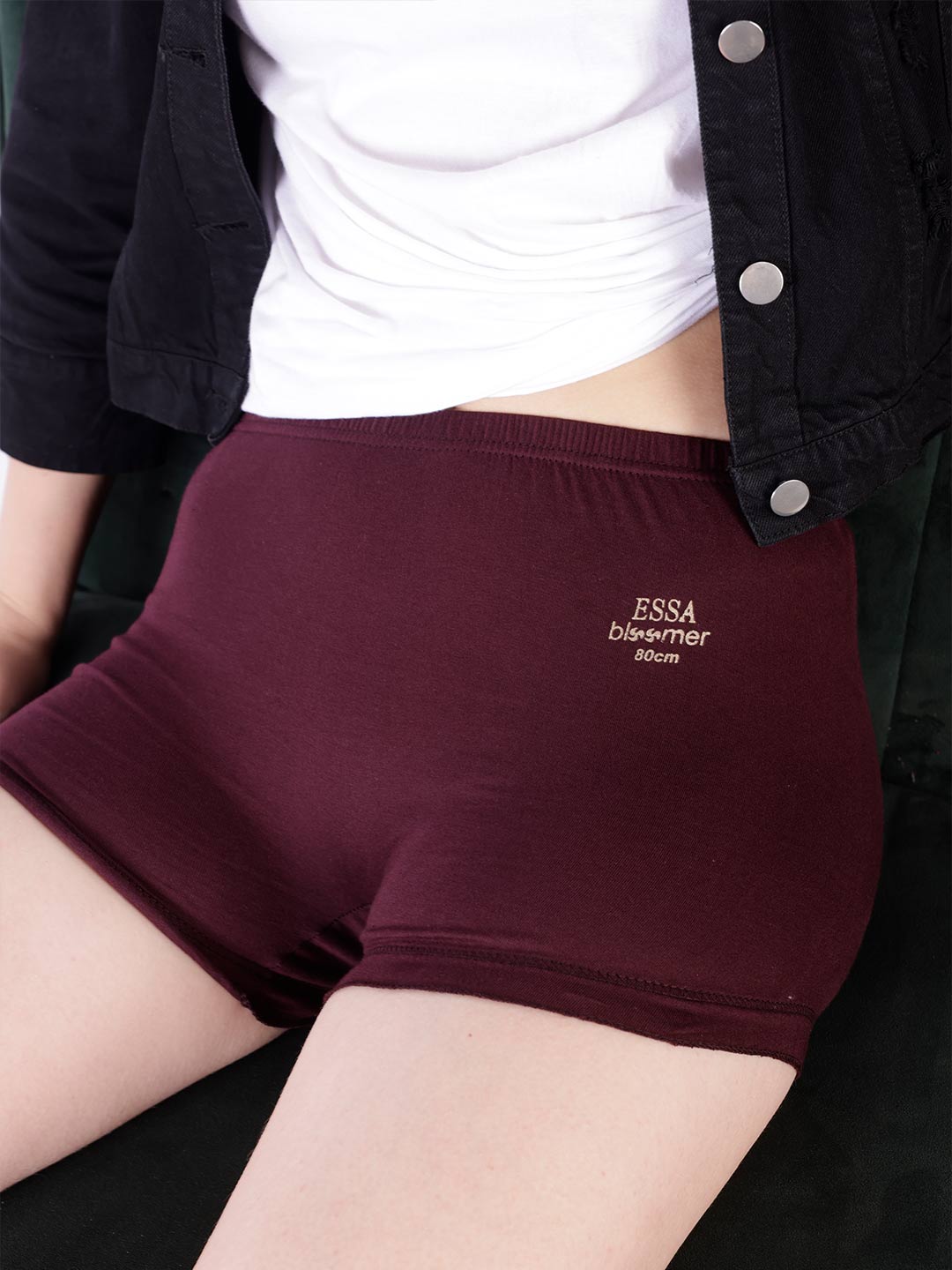 essa plain ladies boyshorts drawer dark maroon colour#color_dark-sienna
