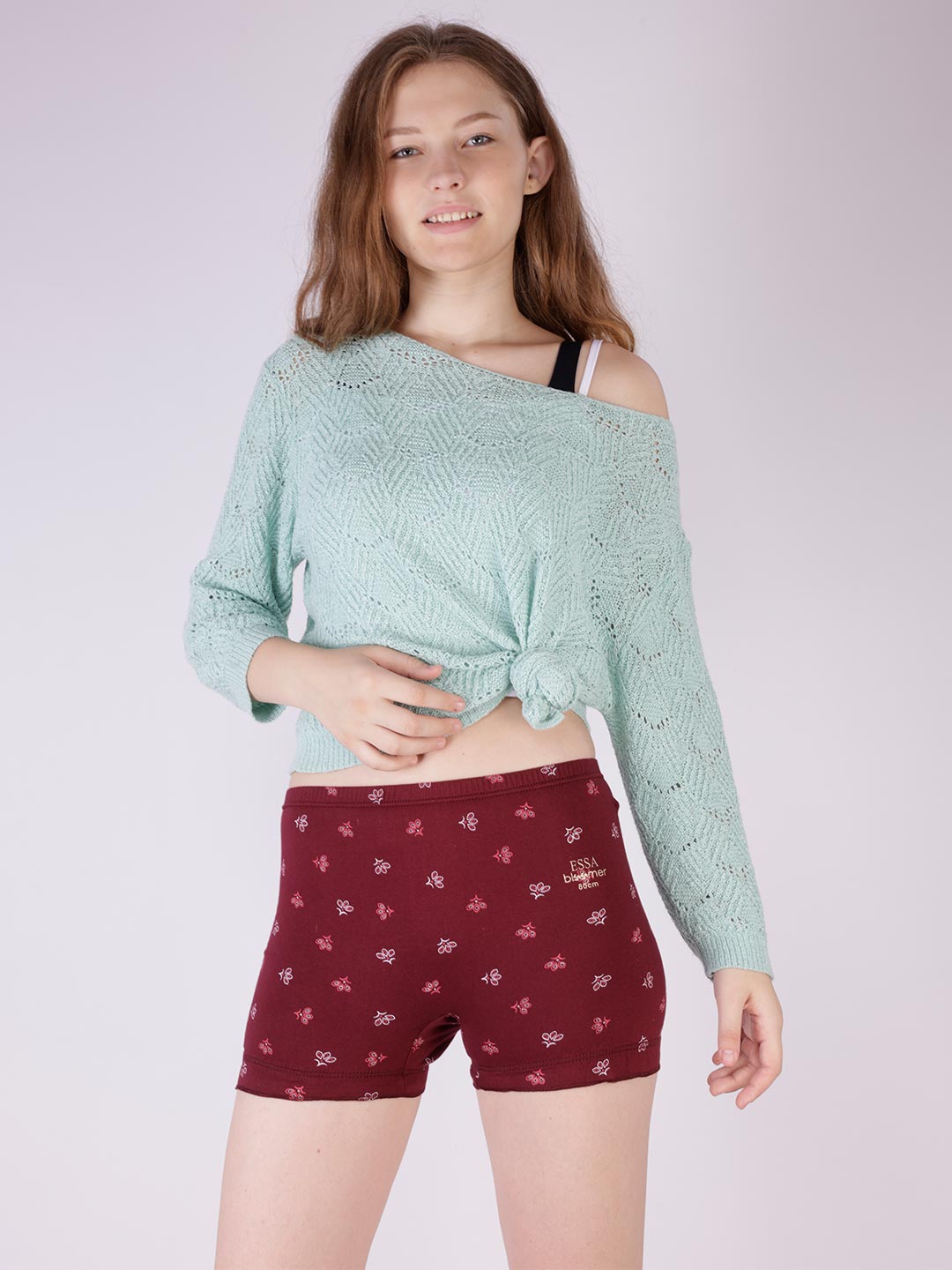 essa print ladies boyshorts drawer maroon colou#color_maroon