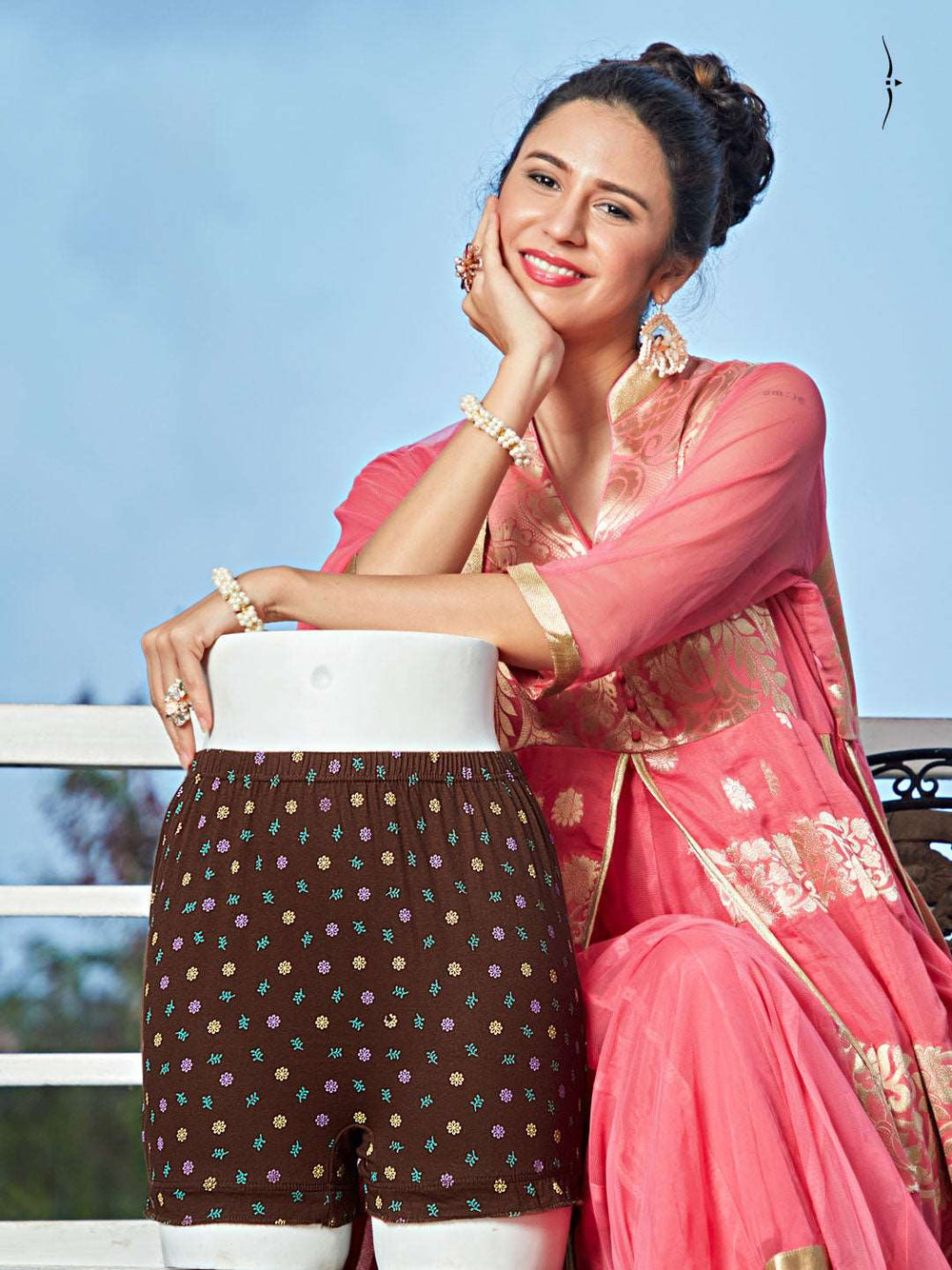 essa print ladies boyshorts drawer dark brown colour#color_irish-coffee