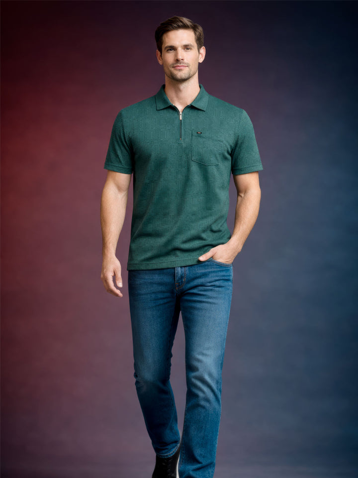 Old Money Textured Polo T-Shirt