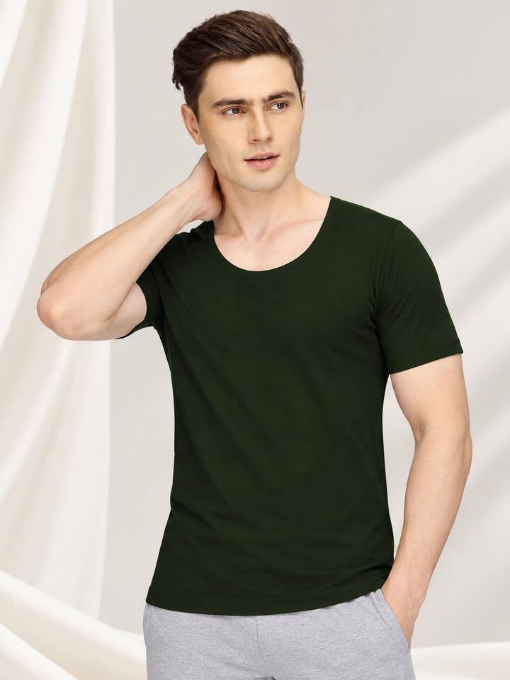 calyx vest roundneck sleeve for men dark green-essa garments#color_gun-metal