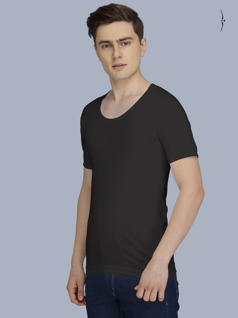 calyx vest roundneck sleeve for men black-essa garments#color_black