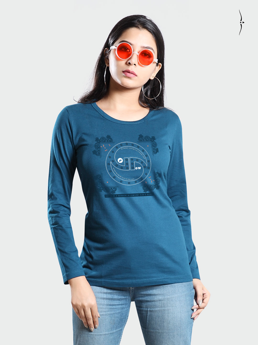 cotton roundneck fullsleeve ladies tshirt blue-essa garments
