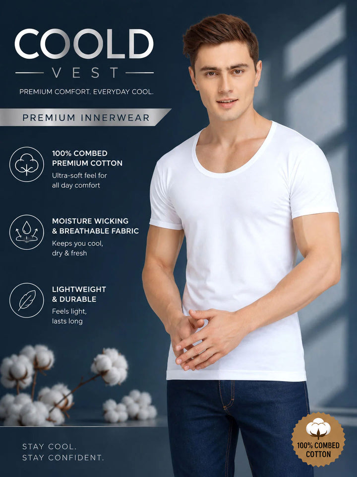 Coold White Vest With Sleeve