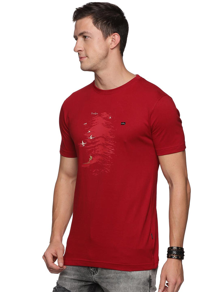 creative round neck t-shirt for mens #color_dark-red