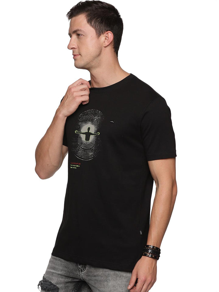 creative round neck t-shirt for mens #color_black