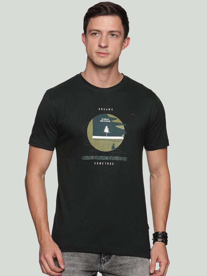 creative round neck t-shirt for mens #color_black-olive