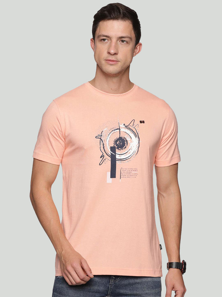 creative round neck t-shirt for mens #color_melon