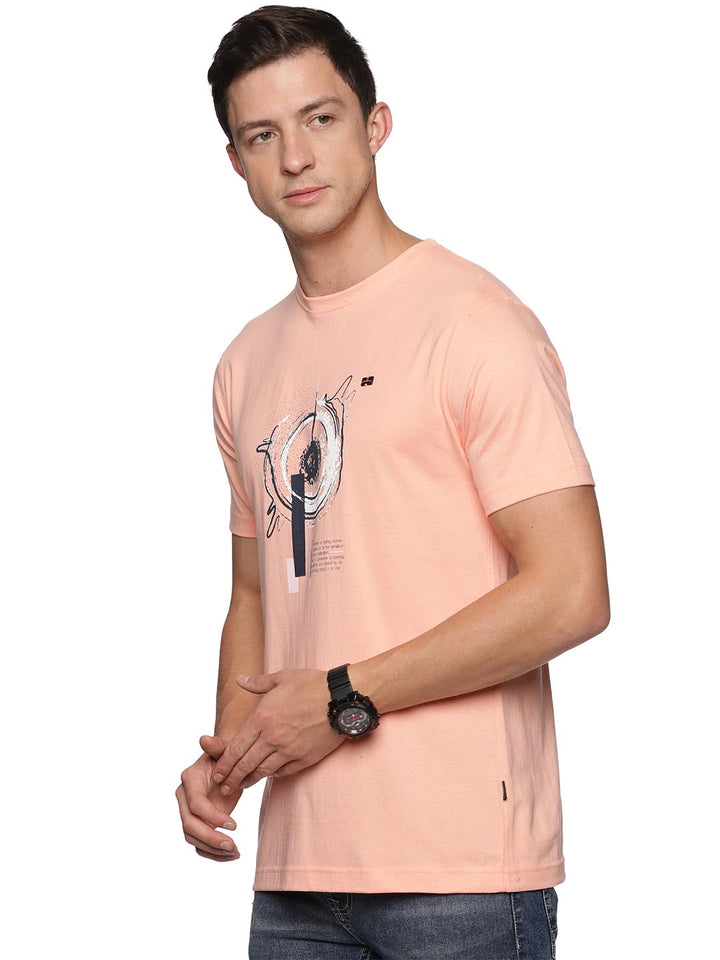 creative round neck t-shirt for mens #color_melon