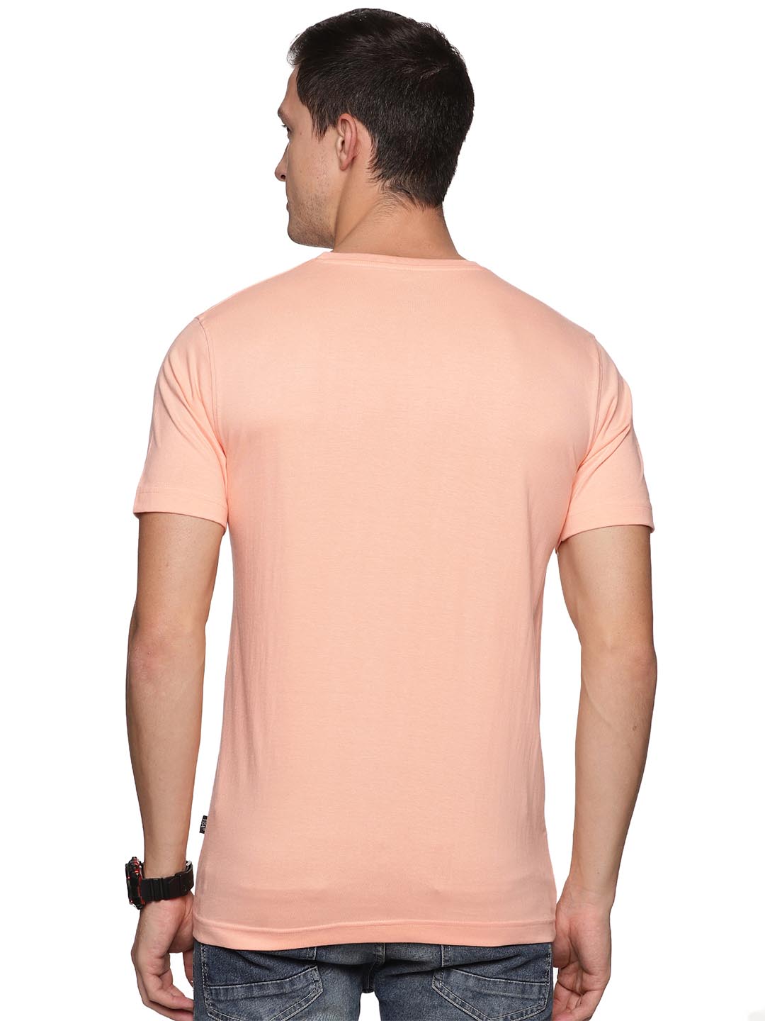 creative round neck t-shirt for mens #color_melon