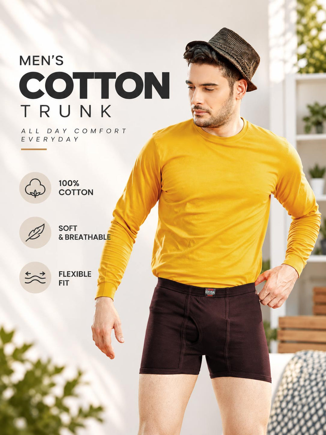 exoda smart trunk for men maroon color-essa garments#color_dark-sienna