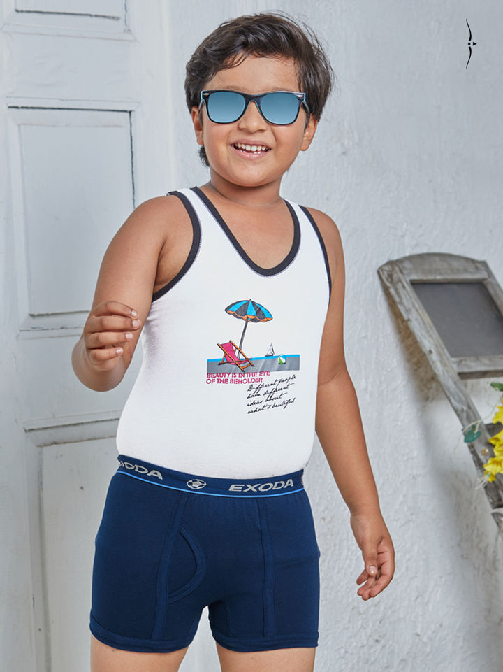 exoda folding trunk for boys dark blue color-essa garments#color_marine