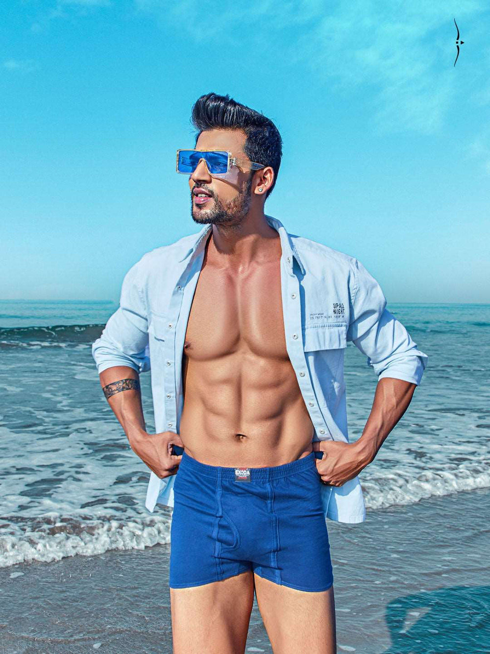 exoda cotton trunk for men blue color-essa garments#color_tory-blue