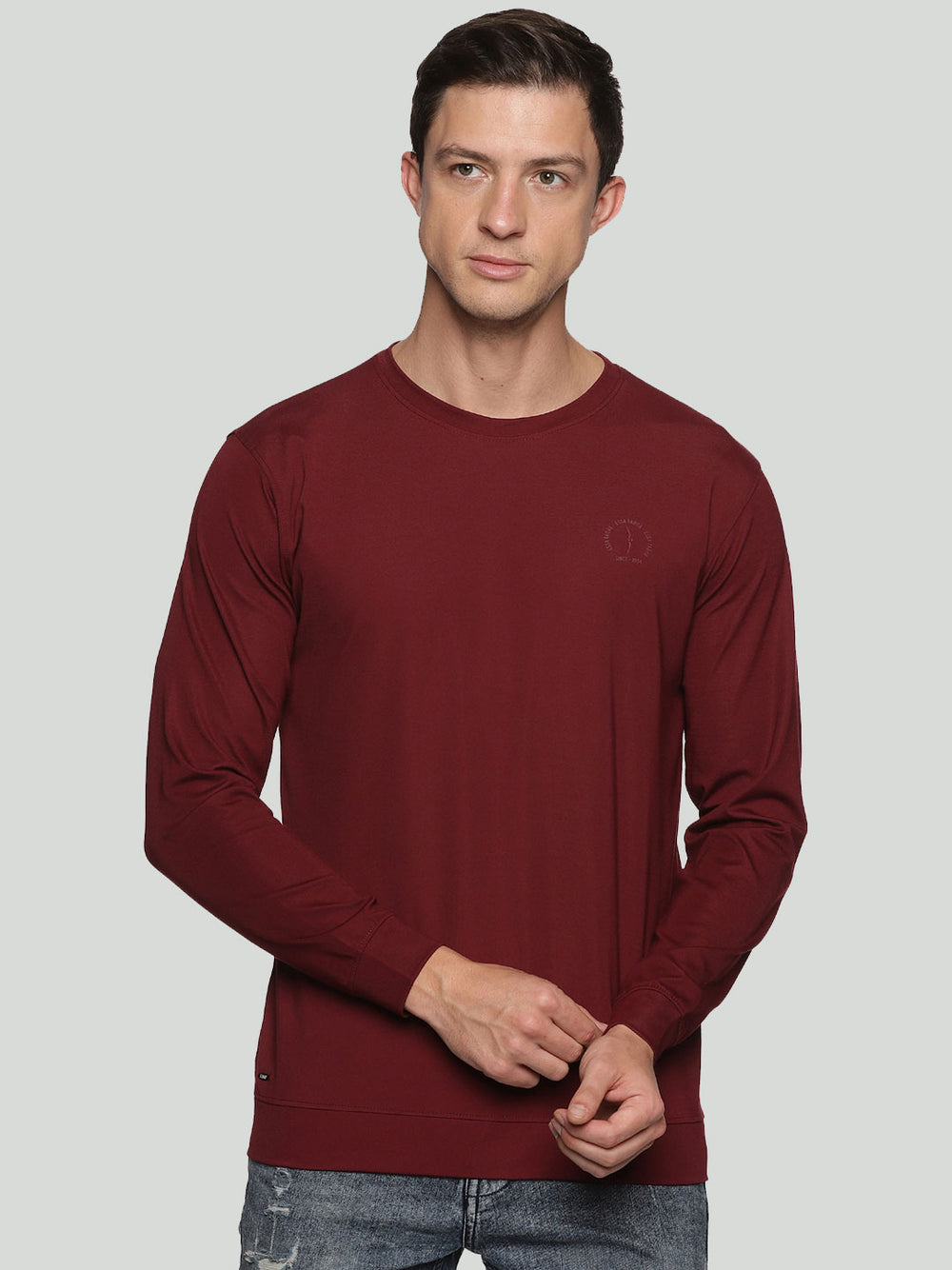 fg-1110 full sleeve t-shirt for men #color_maroon