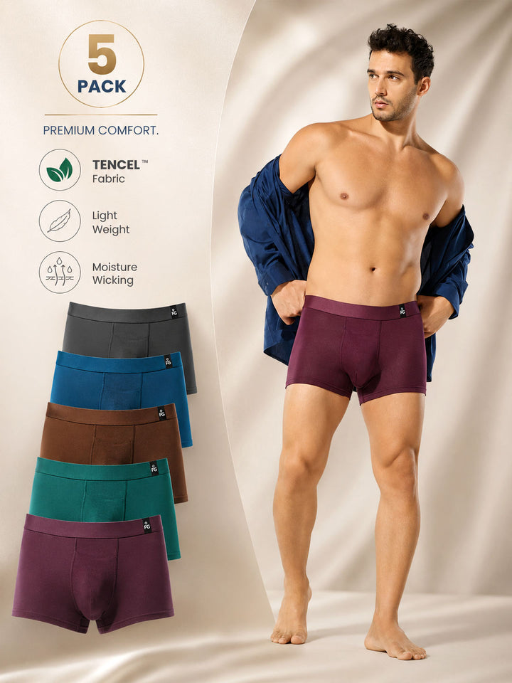 Men TENCEL™ Lycra Micro Modal Trunks FG-3010 (Pack Of 5)