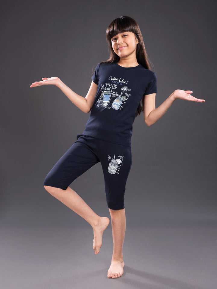 fg g-3767 girls printed 3/4th set color mirage