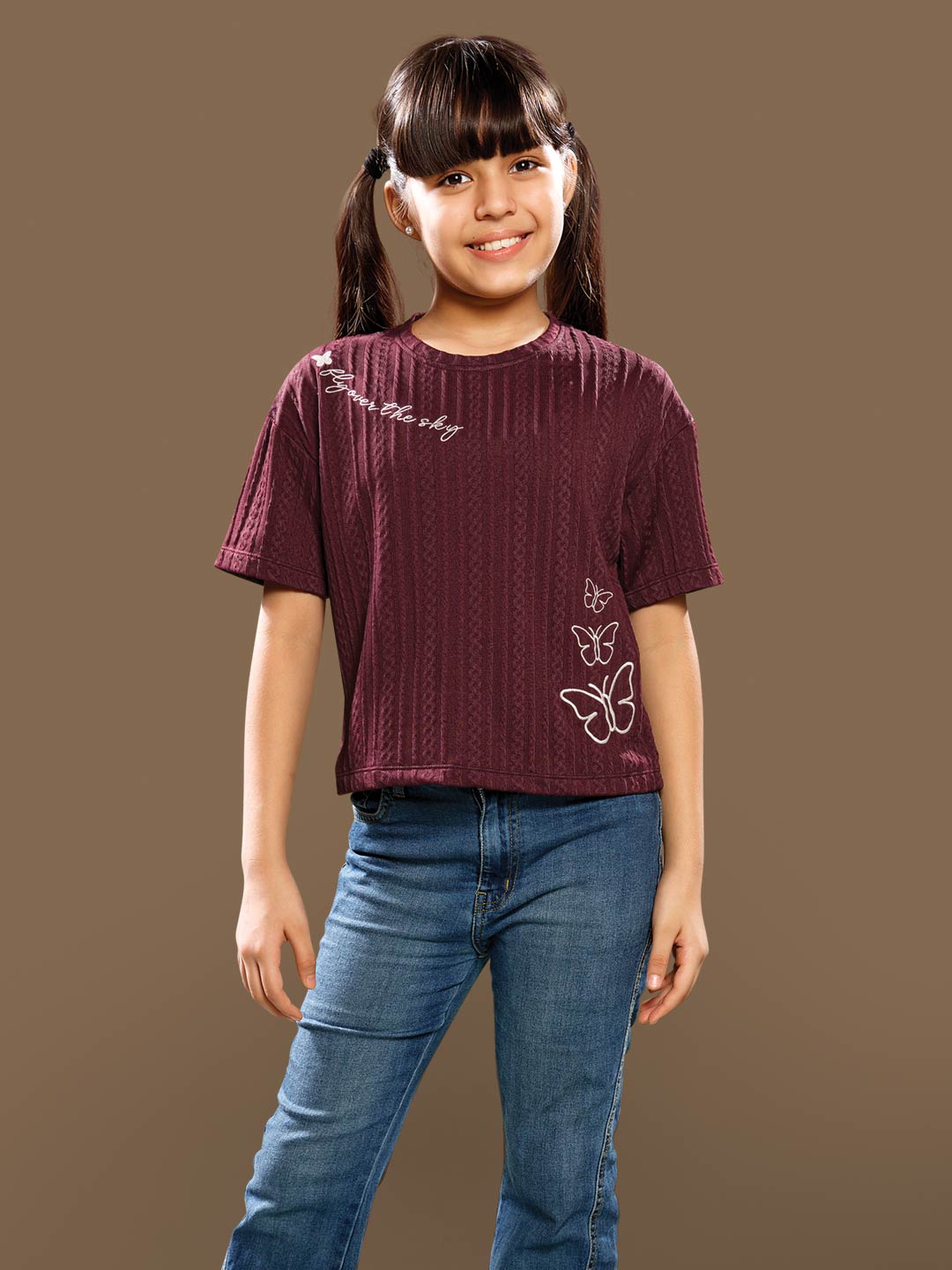g-4389 crop top t-shirt for girls 
