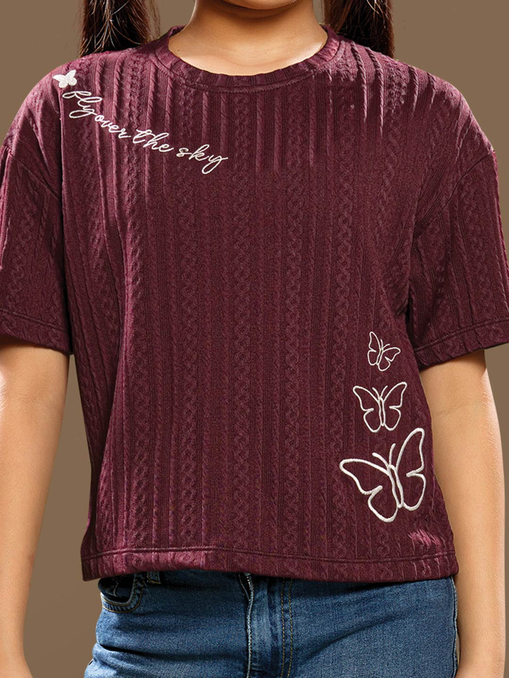 g-4389 crop top t-shirt for girls 