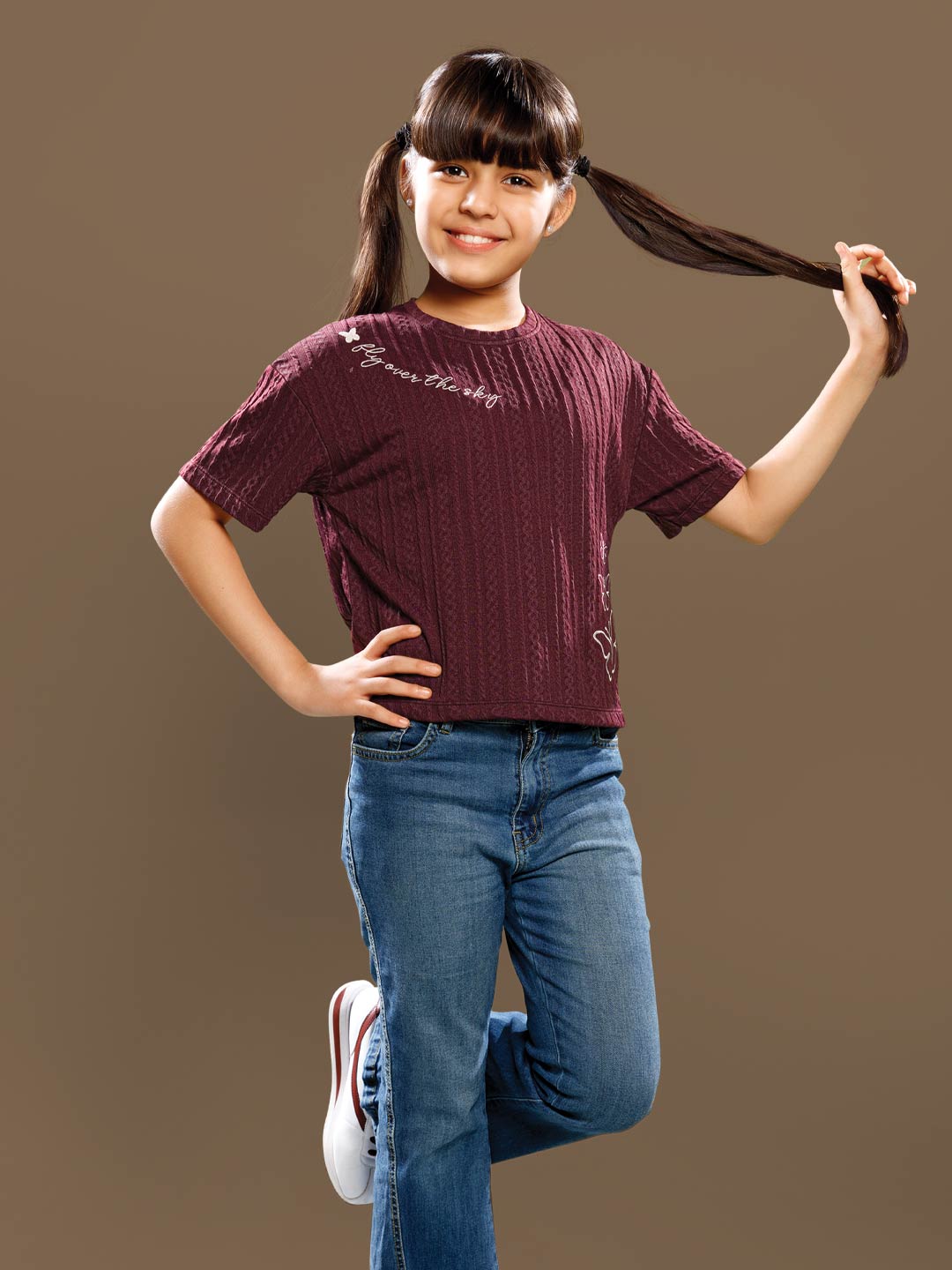 g-4389 crop top t-shirt for girls 