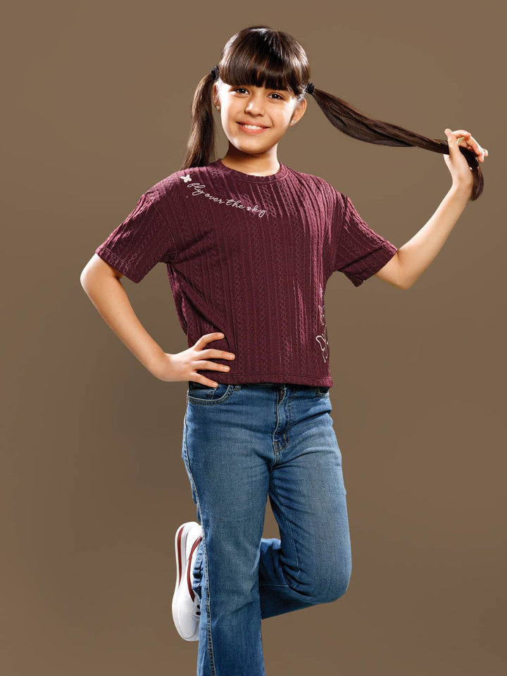 g-4389 crop top t-shirt for girls 