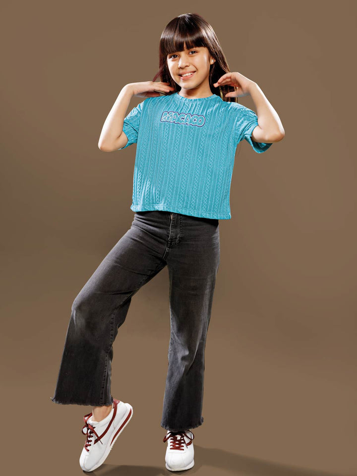 g-4389 crop top t-shirt for girls 