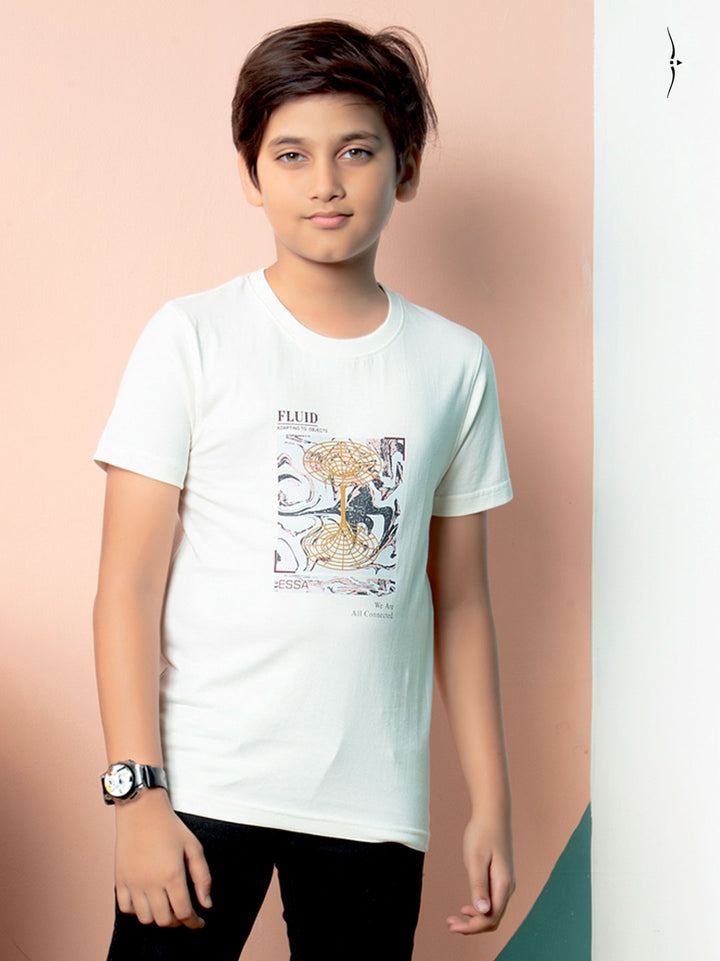 graphix crew neck t-shirt for boys white color-essa garments