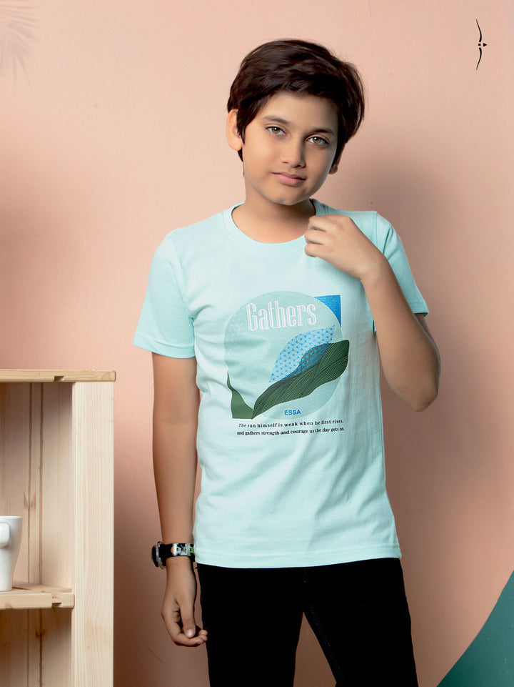 graphix crew neck t-shirt for boys light blue color-essa garments
