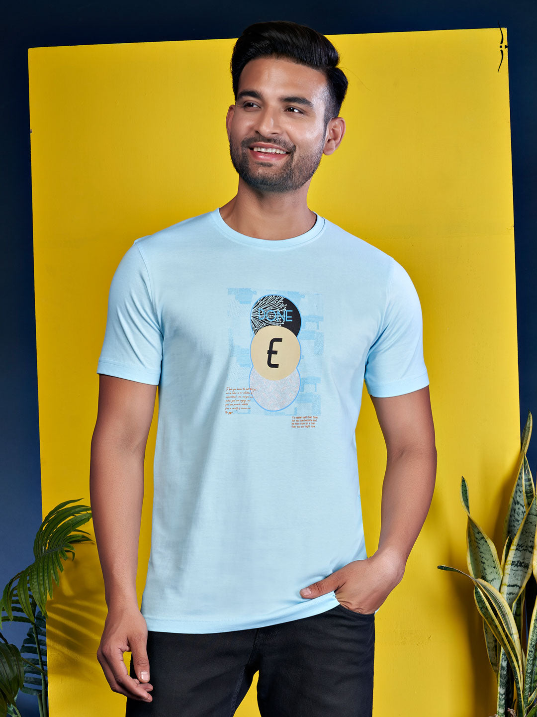 graphix crew neck t-shirt for mens blue color-essa garments