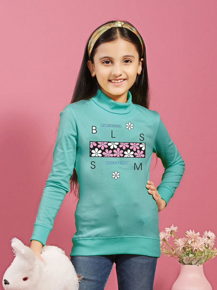 afra hi neck t-shirt for girls #color_mint