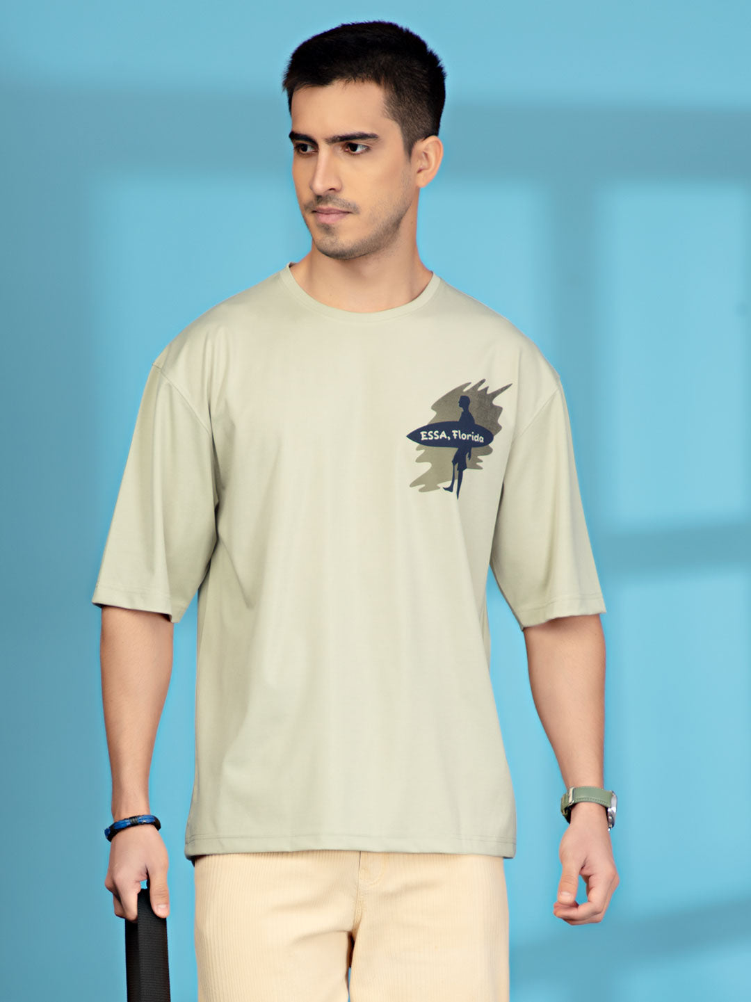 FG-1865 Down Shoulder T-Shirt For Men #color_green-mist