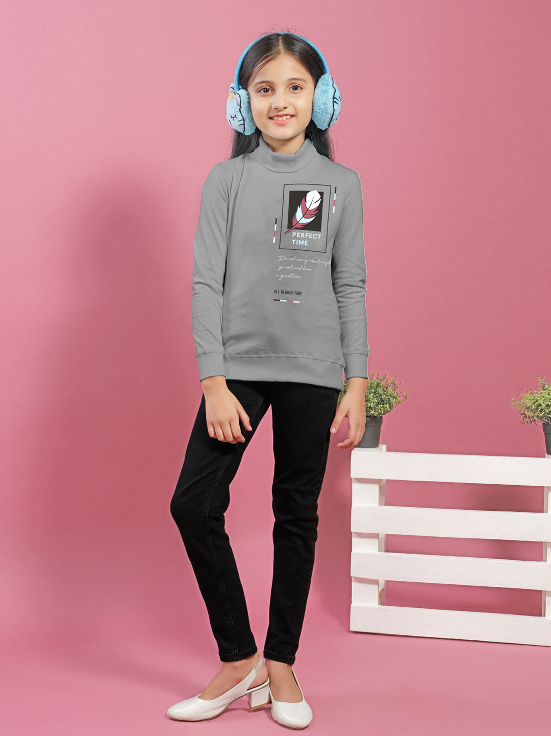 afra hi neck t-shirt for girls #color_dove-grey