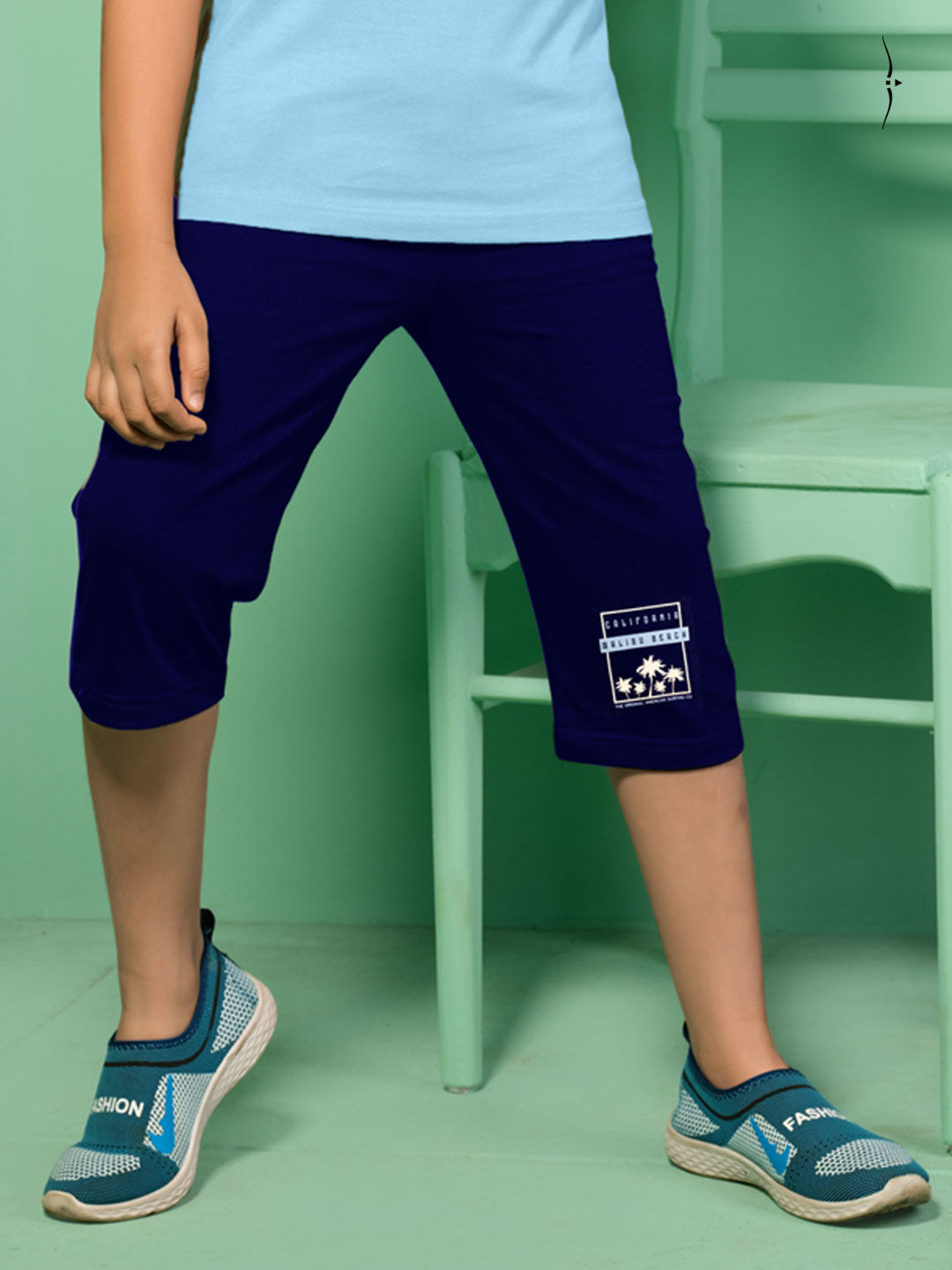 casual crew neck 3/4th set for boys blue color-essa garments#color_blue-navy