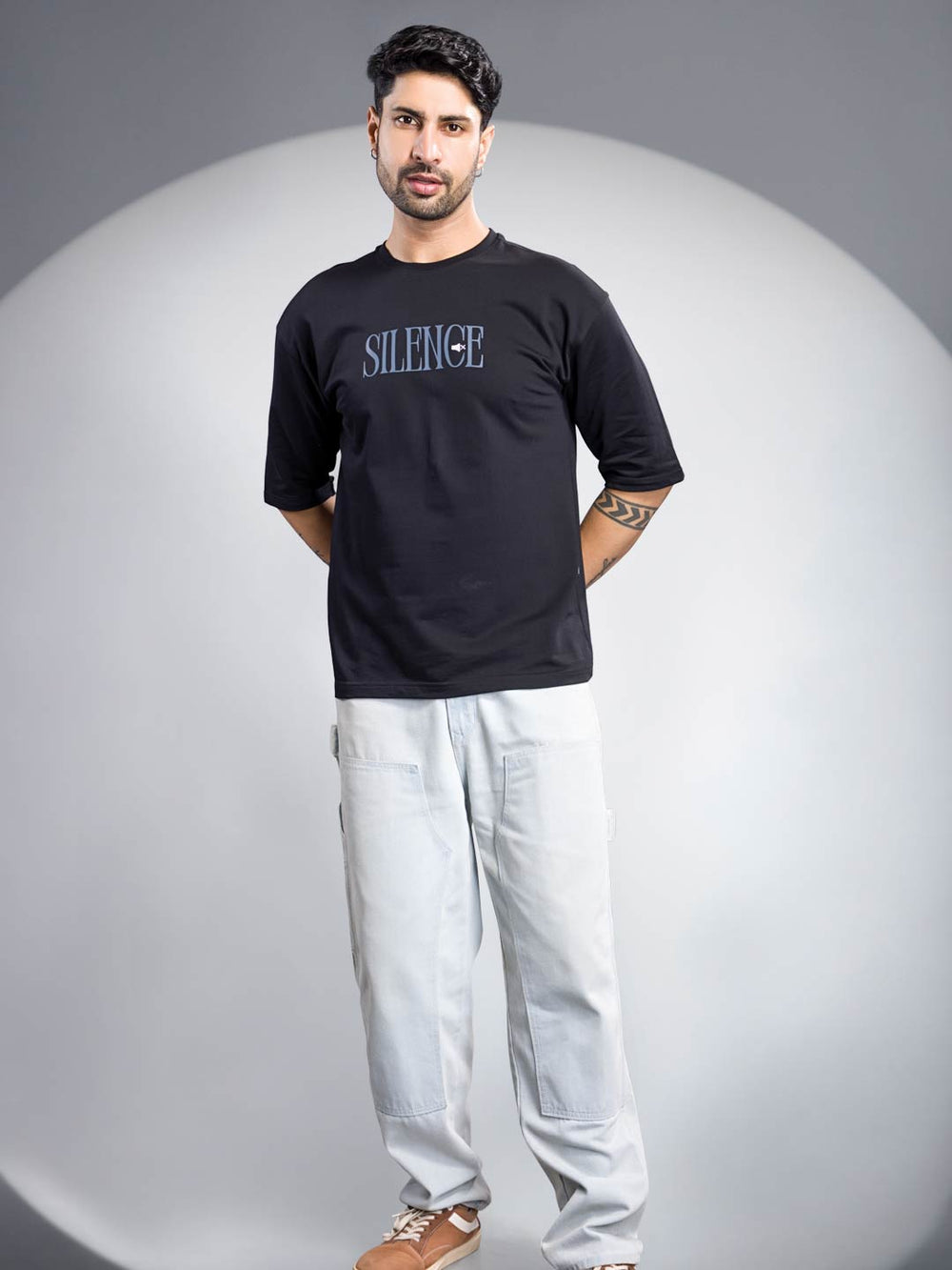 m-4258 down shoulder printed t-shirt for men 