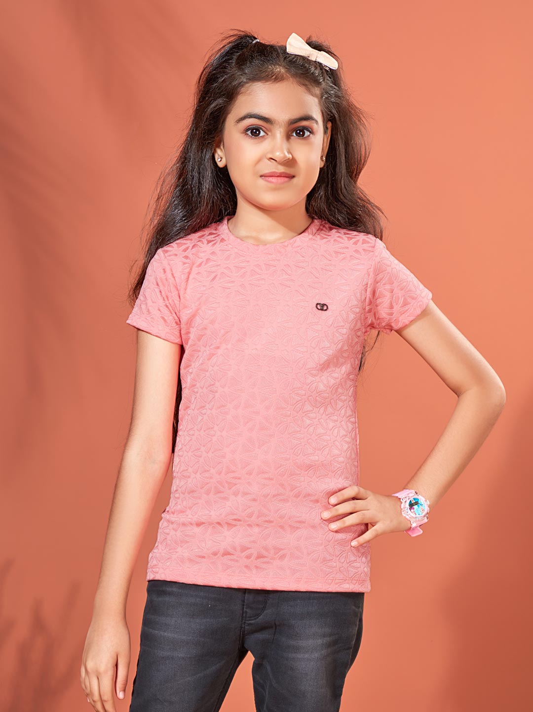 fs-1155 round neck classic t-shirt for girls #color_millenial-pink