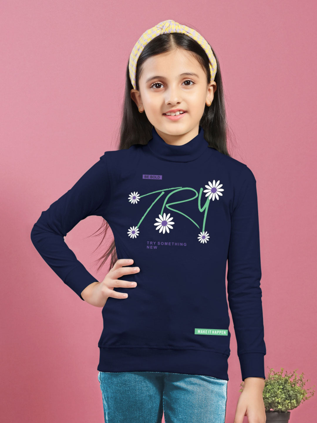 afra hi neck t-shirt for girls #color_mirage