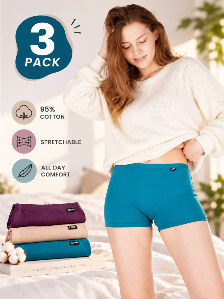 Women Miss Fit Boyshorts (Pack Of 3)