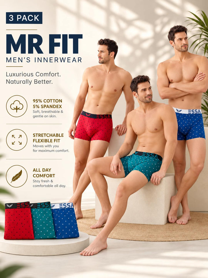 Mr Fit 4105 Printed Men Trunk (Pack Of 3)
