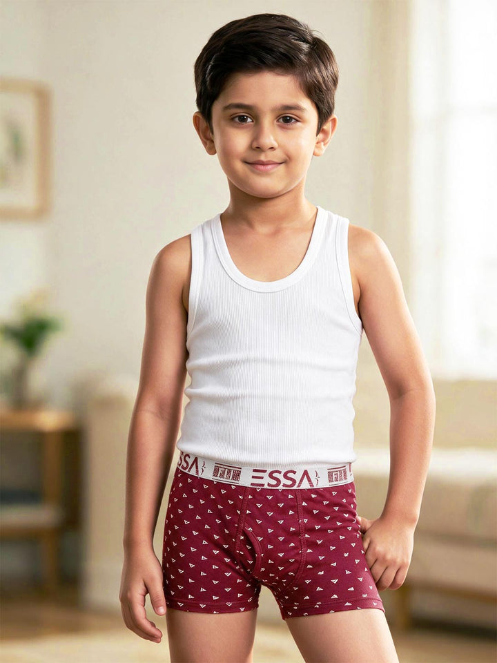 mr.fit junior print maroon trunk for boy#color_maroon