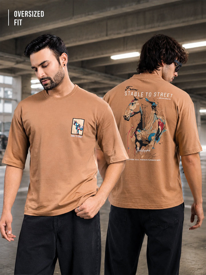 Men Oversized Drop Shoulder Printed Tees