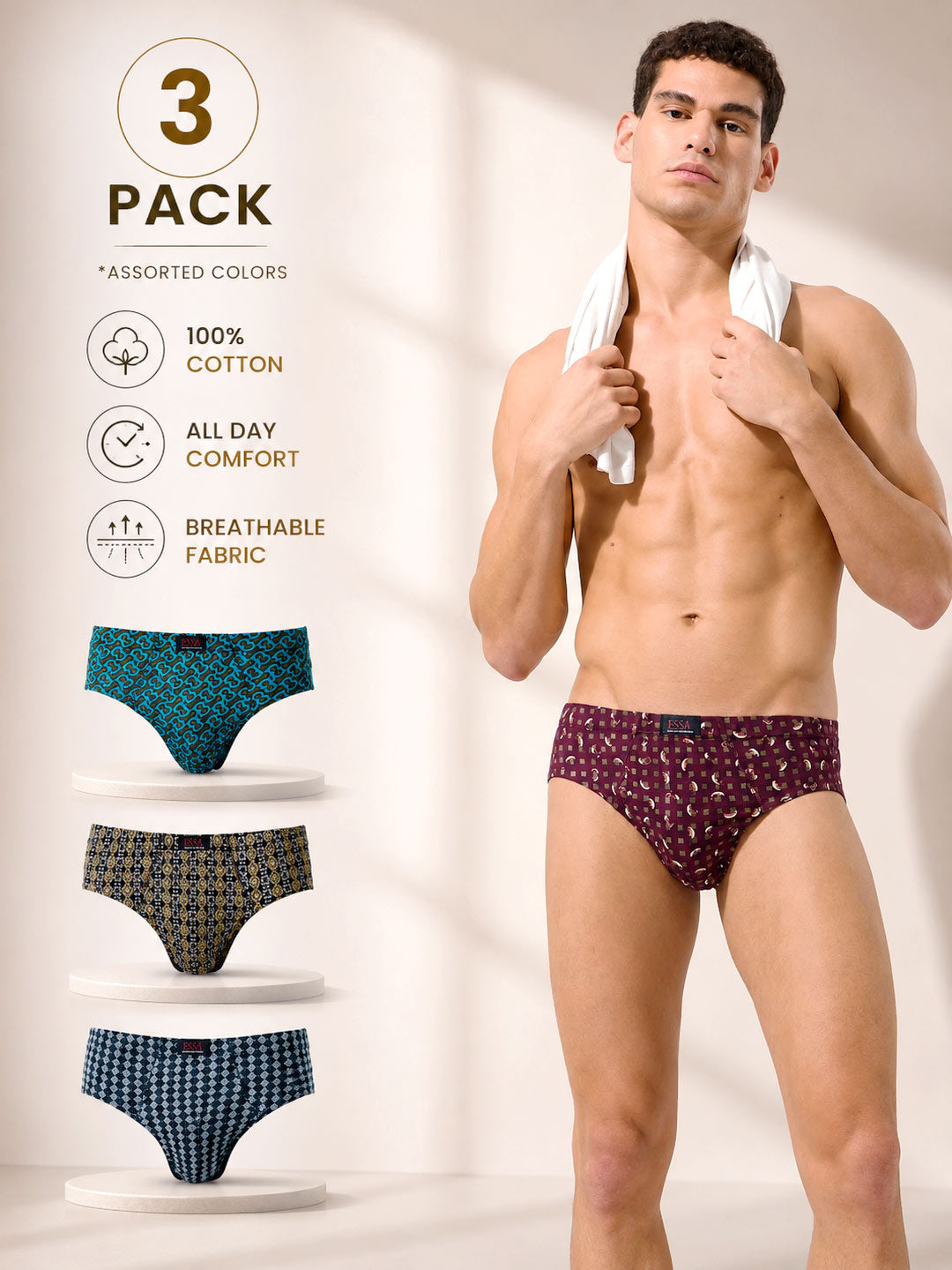 Passion Printed Brief For Men (Pack Of 3)