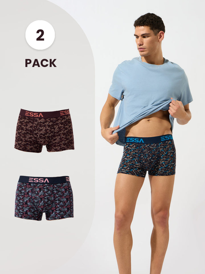 Passion Printed Cotton Trunks (Pack Of 2)